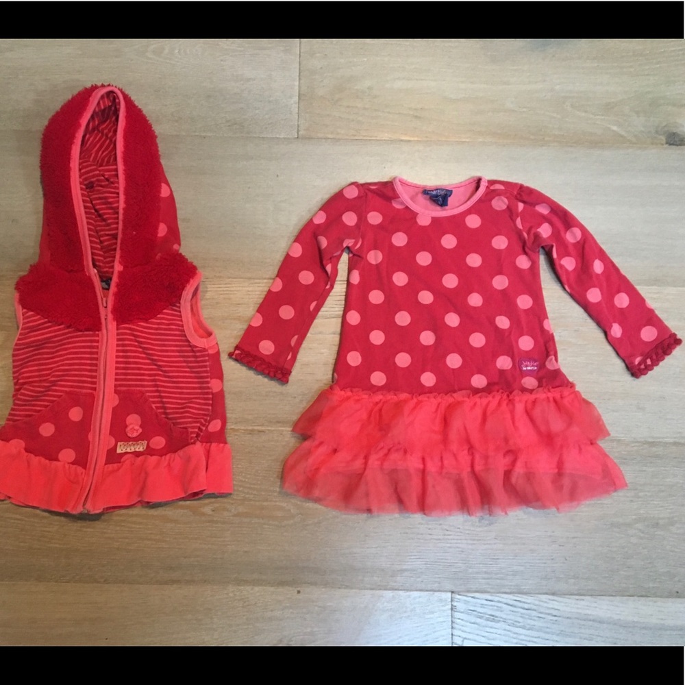 Naartjie red dress and vest set